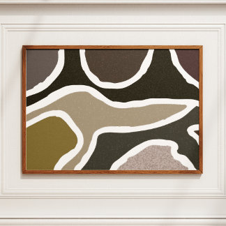 Abstract Organic Shapes Chic Home Office Art Print