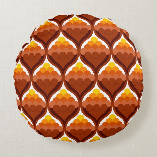 abstract organic shapes decorative victory pattern round pillow (Front)