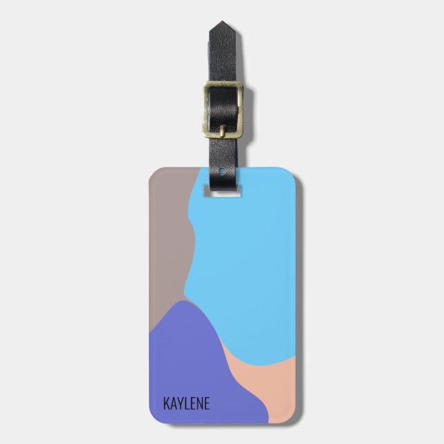 Abstract Organic Shapes Personalized Luggage Tag (Front Vertical)