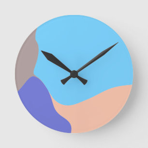 Abstract Organic Shapes Round Clock