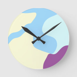 Abstract Organic Shapes Round Clock