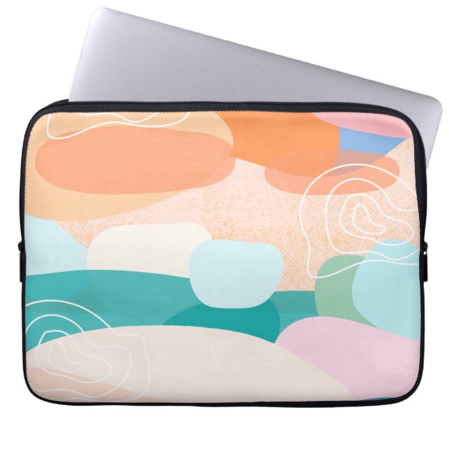 Abstract Organic Shapes Sunset Colour Palette Laptop Sleeve (Front)