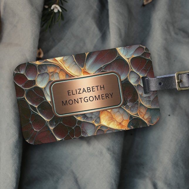 Abstract Organic with Bronze Nameplate Luggage Tag (Creator Uploaded)