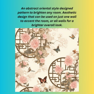 Abstract oriental garden scene wallpaper