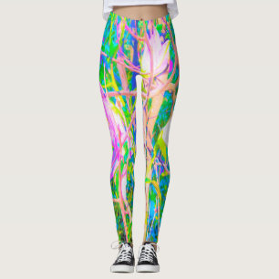 Abstract Oriental Lilies in My Rubio Garden Leggings