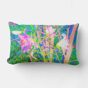 Abstract Oriental Lilies in My Rubio Garden Lumbar Pillow