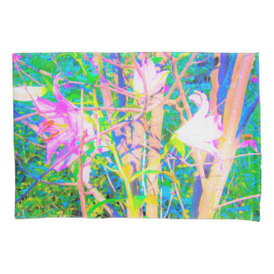 Abstract Oriental Lilies in My Rubio Garden Pillowcase