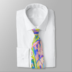 Abstract Oriental Lilies in My Rubio Garden Tie