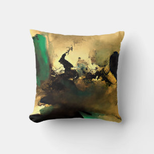 Abstract Oriental Mood Art Throw Pillow, 18"×18" Pillow