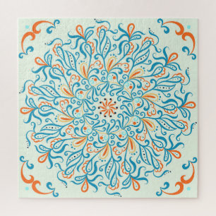 Abstract Ornament Ceramic Tile Pattern Jigsaw Puzzle