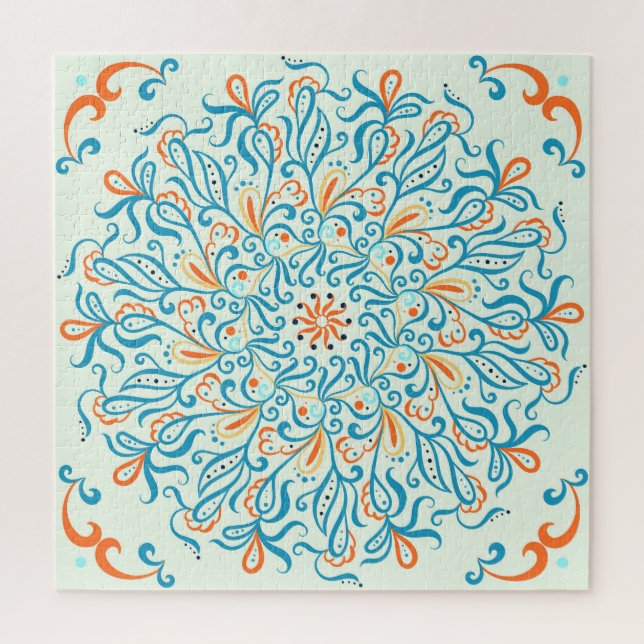 Abstract Ornament Ceramic Tile Pattern Jigsaw Puzzle (Vertical)