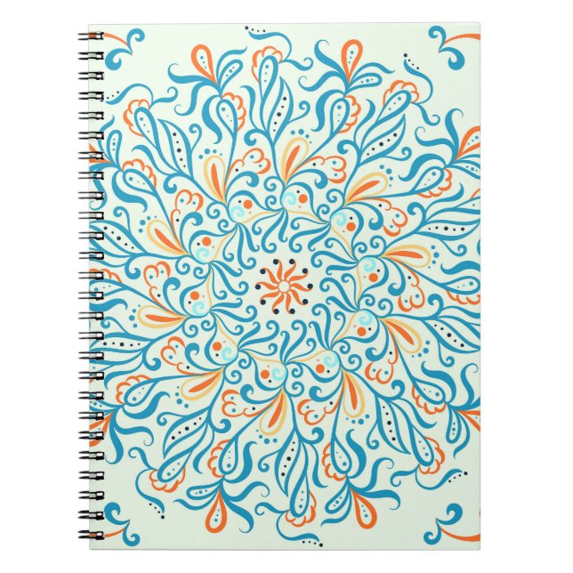 Abstract Ornament Ceramic Tile Pattern Notebook (Front)
