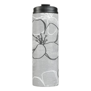Abstract ornament of blooming apple tree.Seamless Thermal Tumbler