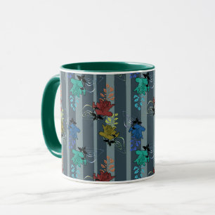 Abstract ornamental decorative  retro striped line mug