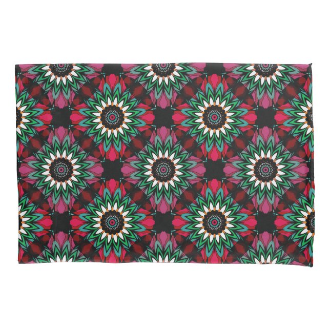 Abstract ornamental geometrical print decoration pillowcase (Front)