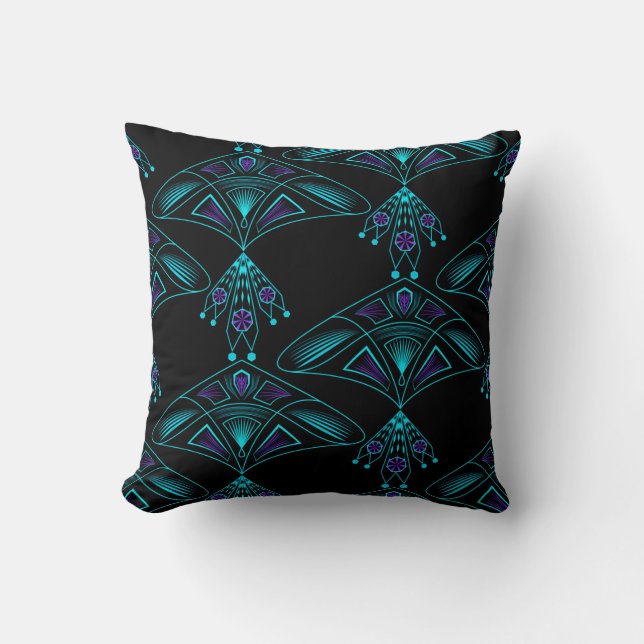 Abstract ornamental modern decor jewellery art dec throw pillow (Front)