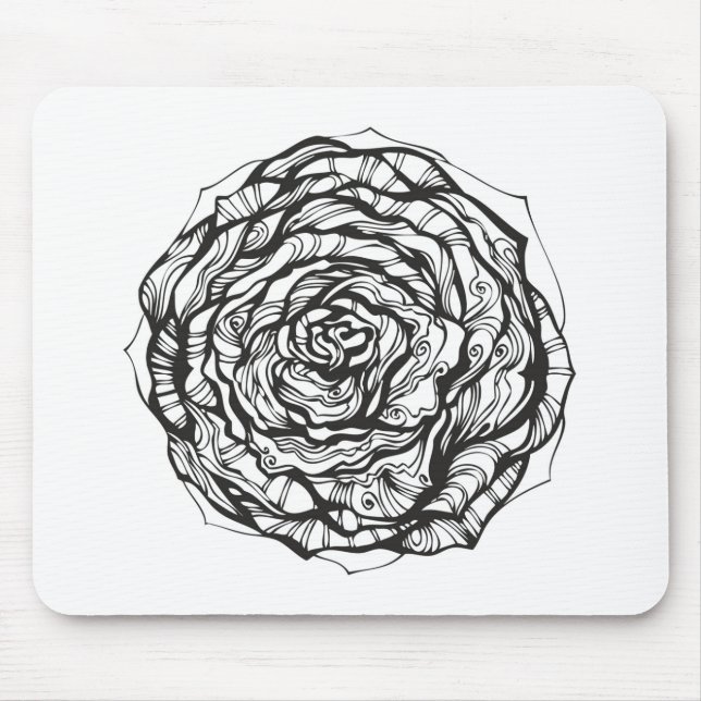 Abstract Ornamental Rose Mouse Pad (Front)