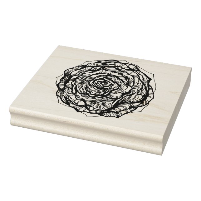 Abstract Ornamental Rose Rubber Stamp (Stamp)