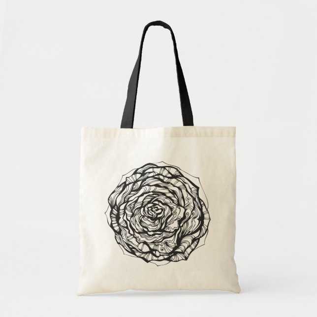 Abstract Ornamental Rose Tote Bag (Front)