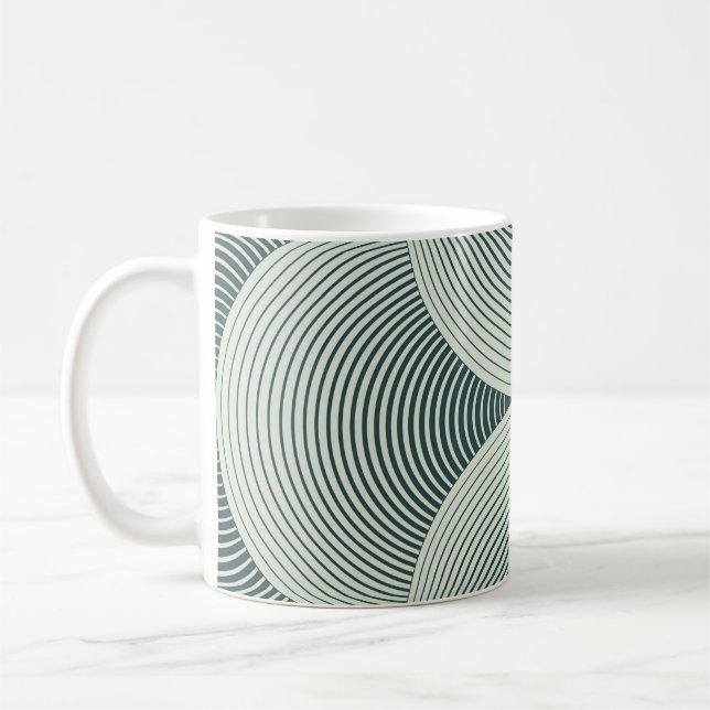 Abstract ornate geometric petals grid background.  coffee mug (Left)