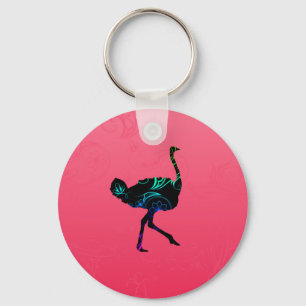 Abstract Ostrich Keychain