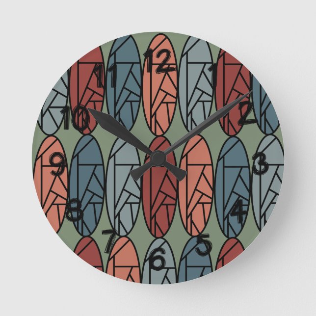Abstract Ovals  Round Clock (Front)