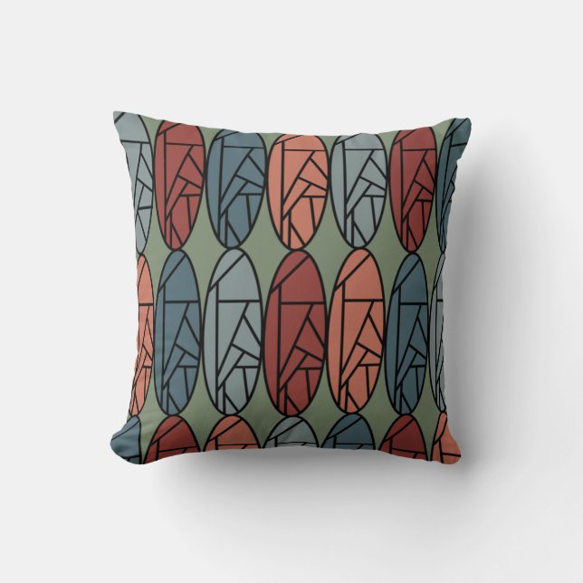 Abstract Ovals  Throw Pillow (Front)