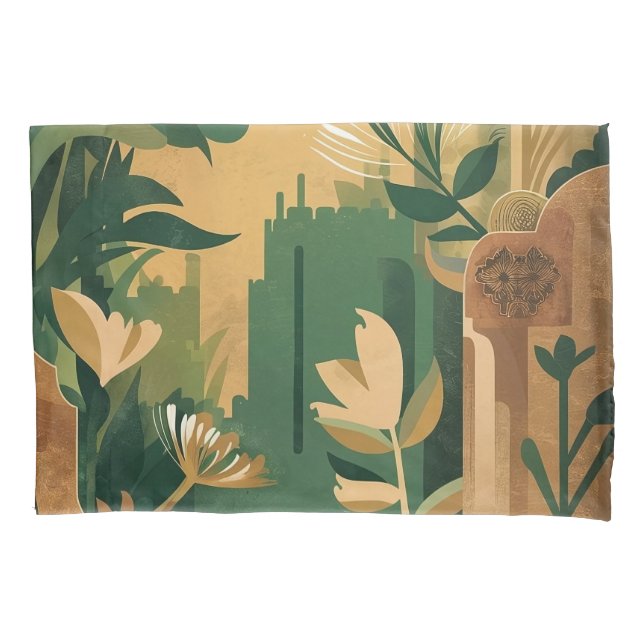 Abstract Overgrown Garden: Botanical  Pillowcase (Front)