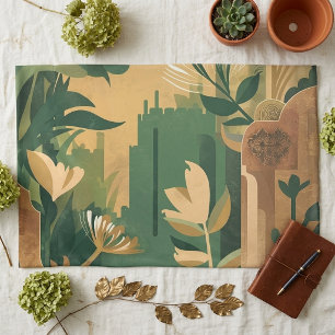 Abstract Overgrown Garden: Botanical Pillowcase