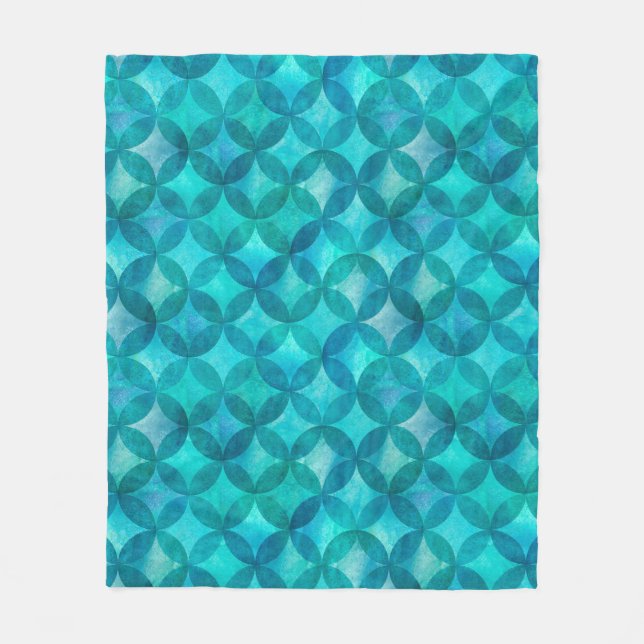 Abstract overlapping circles seamless pattern. Wat Fleece Blanket (Front)