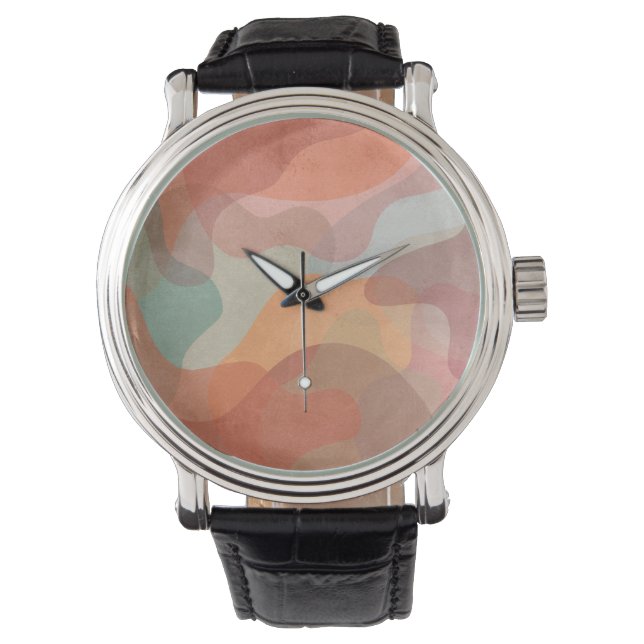 Abstract Overlapping Pastel Blobs Background Watch (Front)