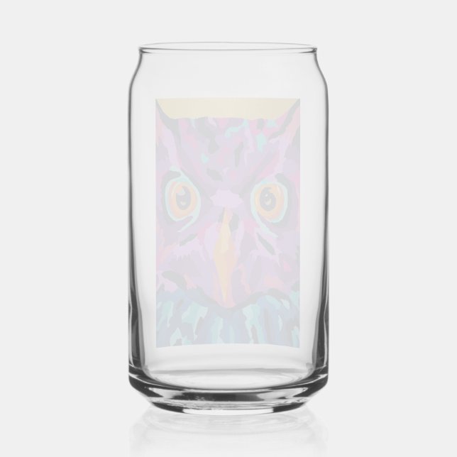 Abstract owl  can glass (Front)