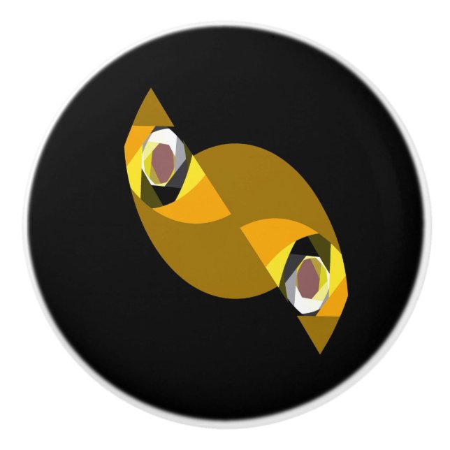 ABSTRACT OWL CERAMIC KNOB (Front)