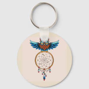 Abstract Owl Dream catcher Keychain
