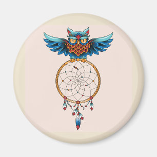 Abstract Owl Dream catcher Magnet