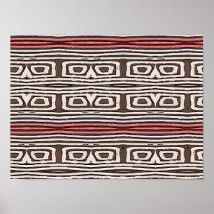 Abstract Owl Eyes, red lines Poster