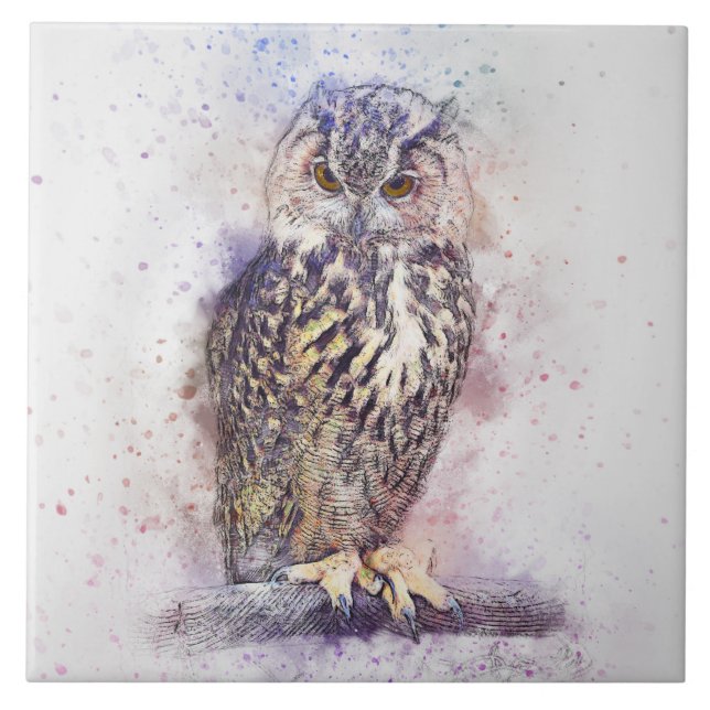 Abstract Owl Tile (Front)