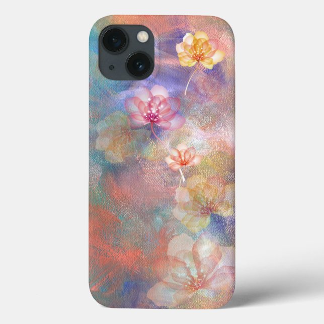 Abstract Paint and Flowers Case-Mate iPhone Case (Back)