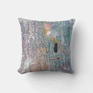 Abstract paint background. Artwork made of mixed m Throw Pillow