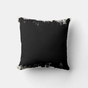 Abstract Paint Blotch Black And White Throw Pillow