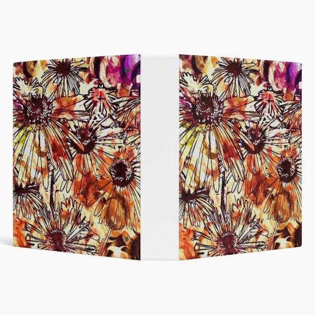 Abstract Paint Daub Sunflower Pattern Binder (Background)