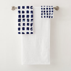 Abstract Paint Dot Square Boho Bath Towel Set