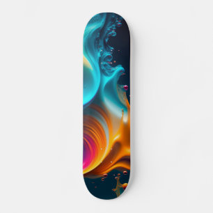 Abstract Paint Drip Skateboard