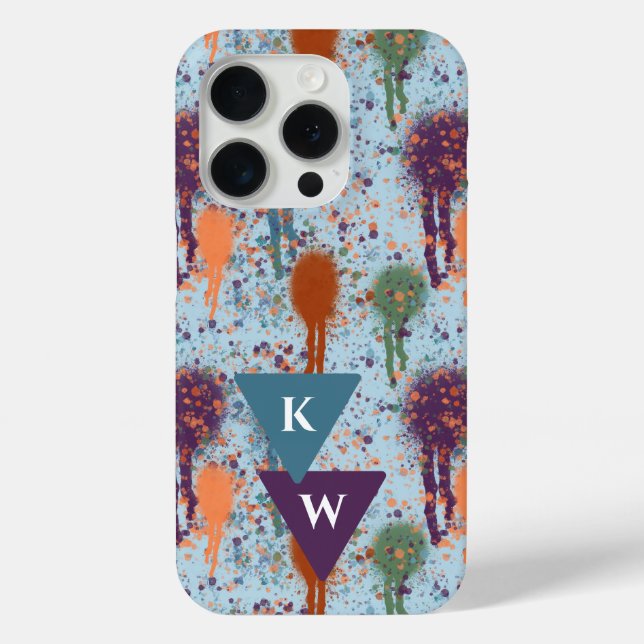 Abstract paint Drips modern splatter Monogram Case-Mate iPhone Case (Back)