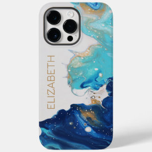 Abstract Paint Flow Alcohol Ink Ocean Waves Custom Case-Mate iPhone 14 Pro Max Case