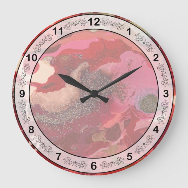 Abstract - Paint - Love Large Clock (Front)