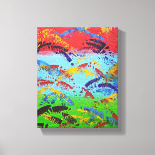 Abstract Paint Spatter Original Colourful ModernAr Canvas Print
