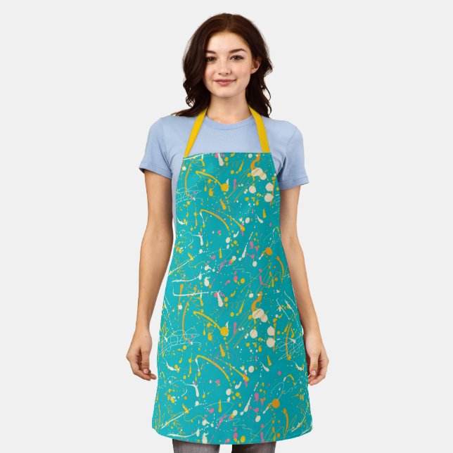 Abstract Paint Splash Apron (Worn)