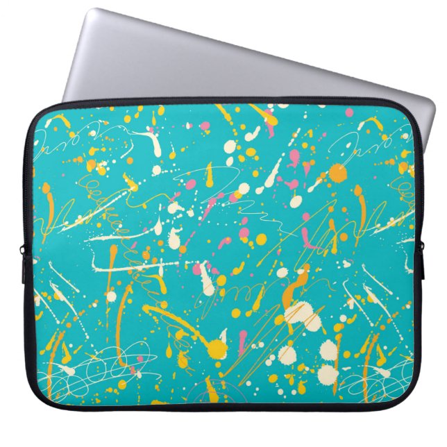 Abstract Paint Splash Laptop Sleeve (Front)