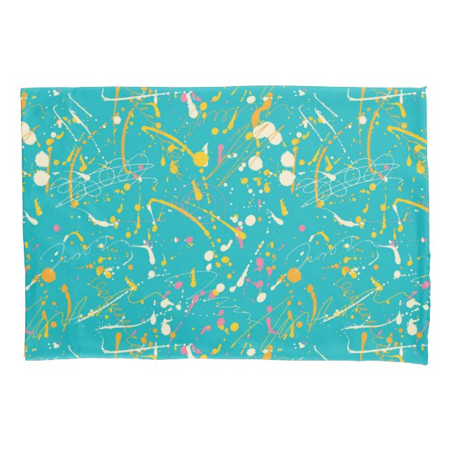 Abstract Paint Splash Pillowcase (Front-Left)